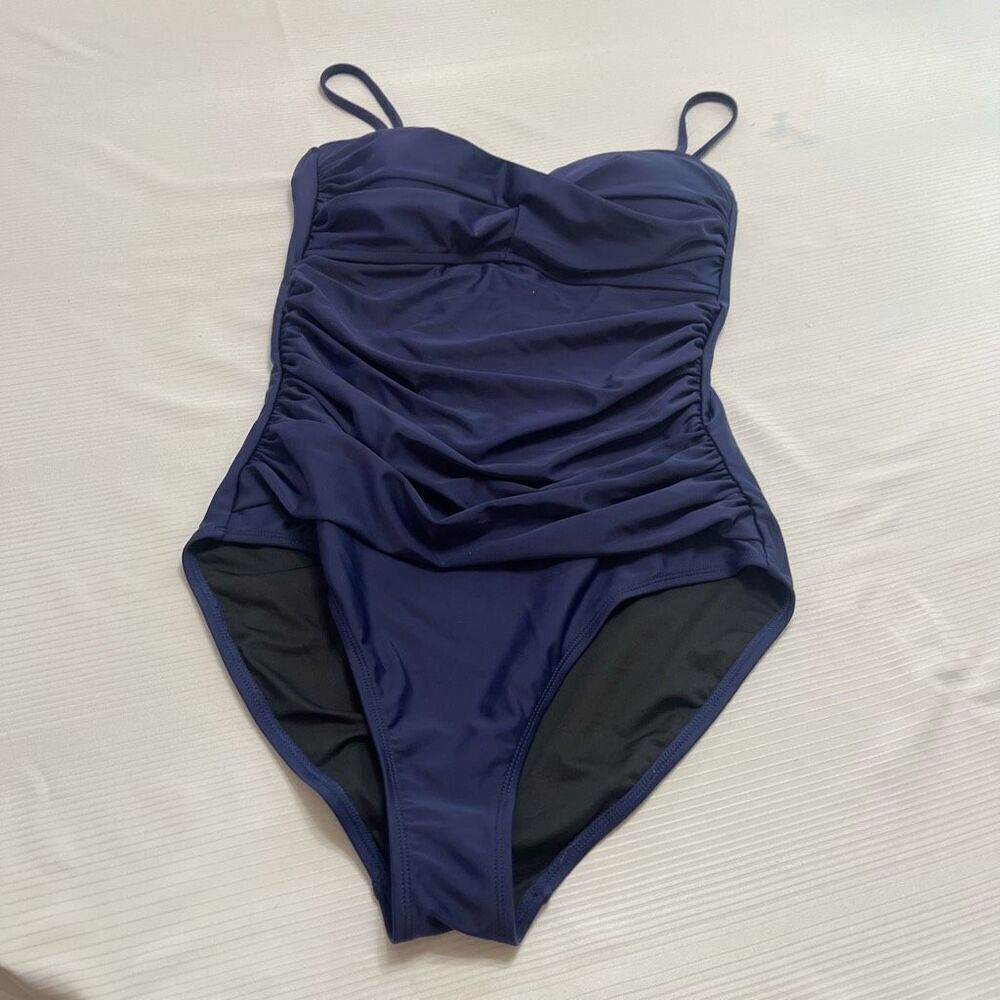 NWT Relleciga Navy Blue One Piece Swimsuit Bathing Suit Size Medium New